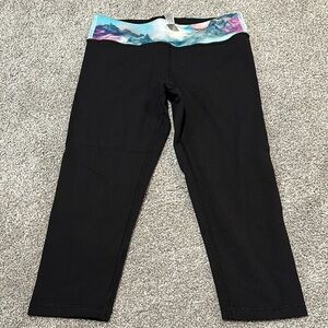 Ivivva by Lululemon black Capri pants with colorful waistband girls size‎ 12